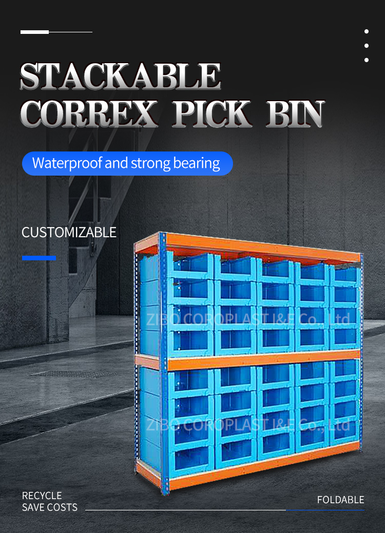 Large Corrugated Plastic Correx Pick Bins, Picking Boxes For Warehouse